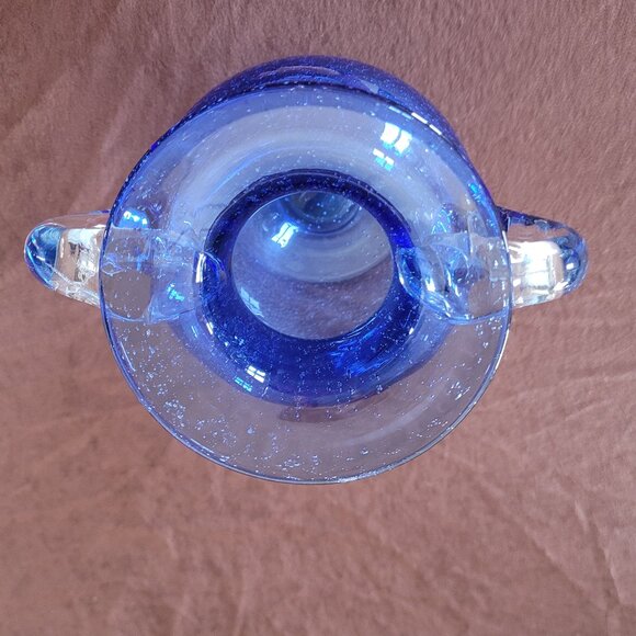 Vintage Hand Blown Cobalt Blue Glass Vase - Picture 5 of 6